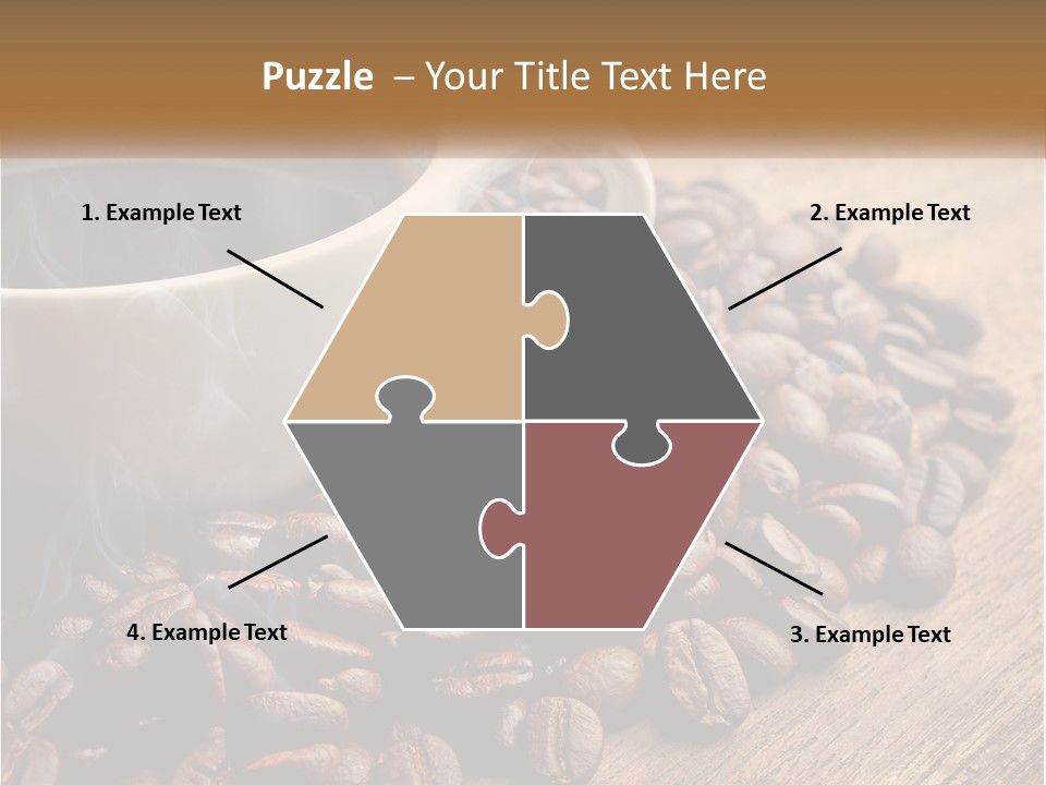 A Cup Of Coffee Sitting On Top Of A Pile Of Coffee Beans PowerPoint Template