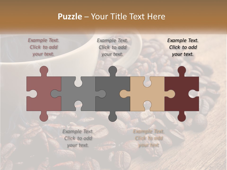 A Cup Of Coffee Sitting On Top Of A Pile Of Coffee Beans PowerPoint Template