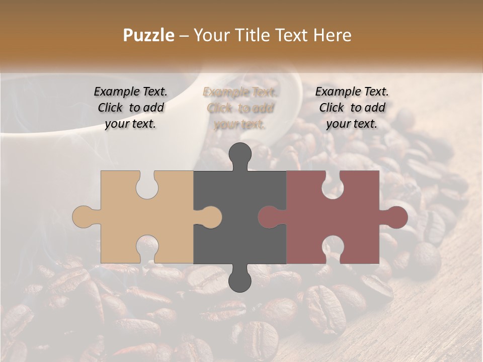 A Cup Of Coffee Sitting On Top Of A Pile Of Coffee Beans PowerPoint Template