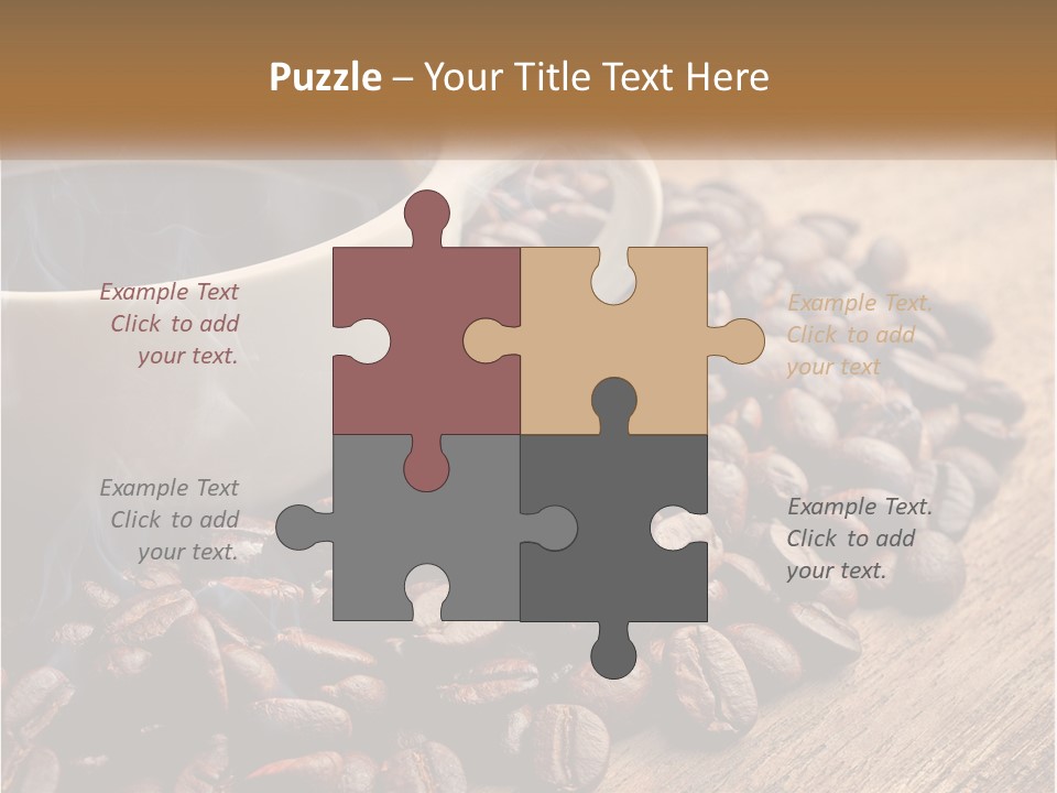 A Cup Of Coffee Sitting On Top Of A Pile Of Coffee Beans PowerPoint Template