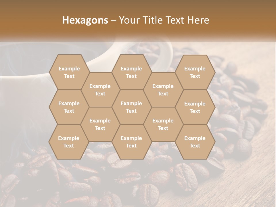 A Cup Of Coffee Sitting On Top Of A Pile Of Coffee Beans PowerPoint Template