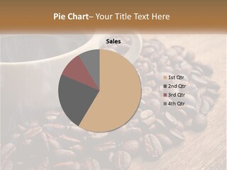 A Cup Of Coffee Sitting On Top Of A Pile Of Coffee Beans PowerPoint Template