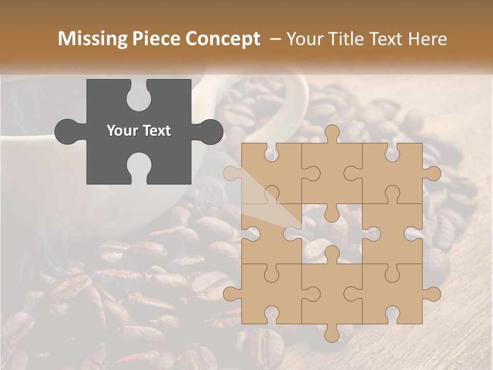 A Cup Of Coffee Sitting On Top Of A Pile Of Coffee Beans PowerPoint Template