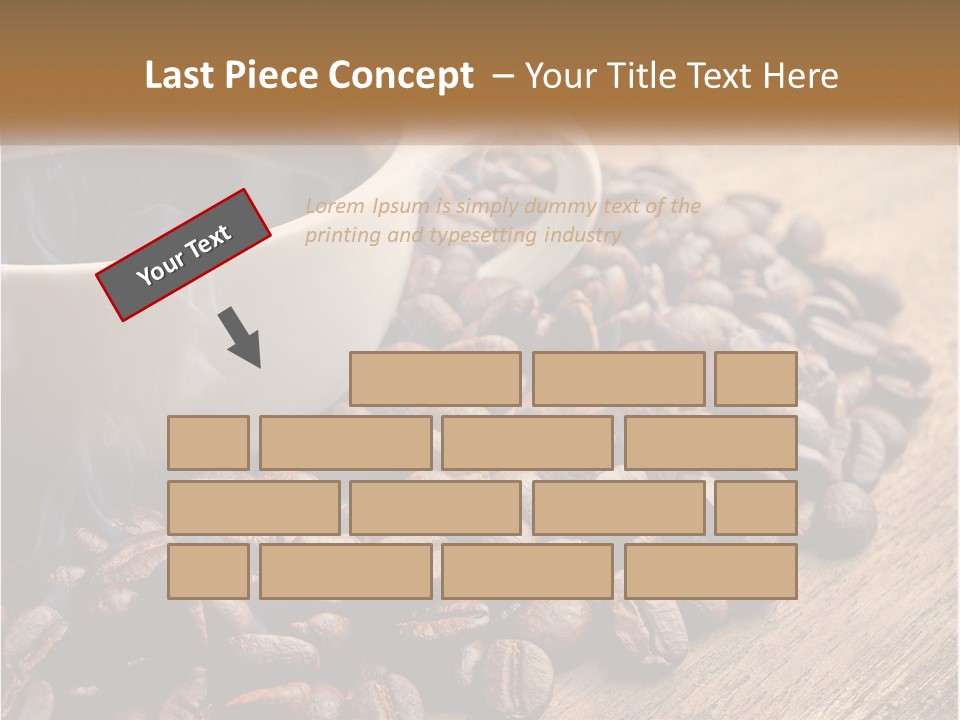 A Cup Of Coffee Sitting On Top Of A Pile Of Coffee Beans PowerPoint Template