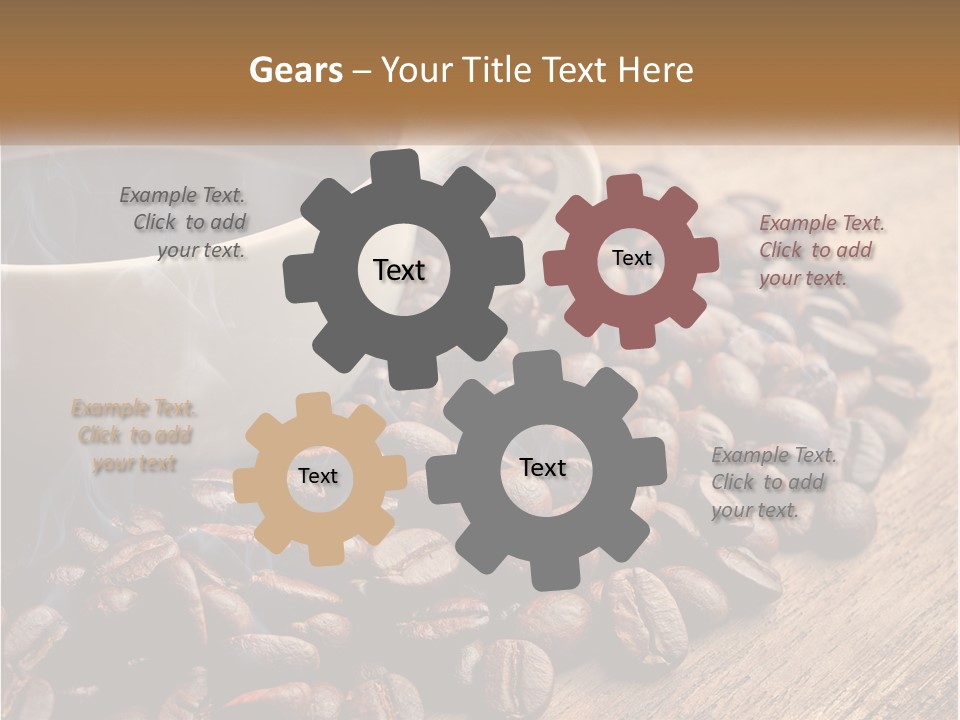 A Cup Of Coffee Sitting On Top Of A Pile Of Coffee Beans PowerPoint Template