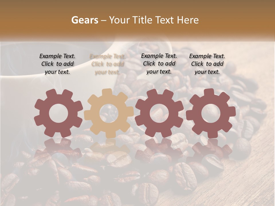 A Cup Of Coffee Sitting On Top Of A Pile Of Coffee Beans PowerPoint Template