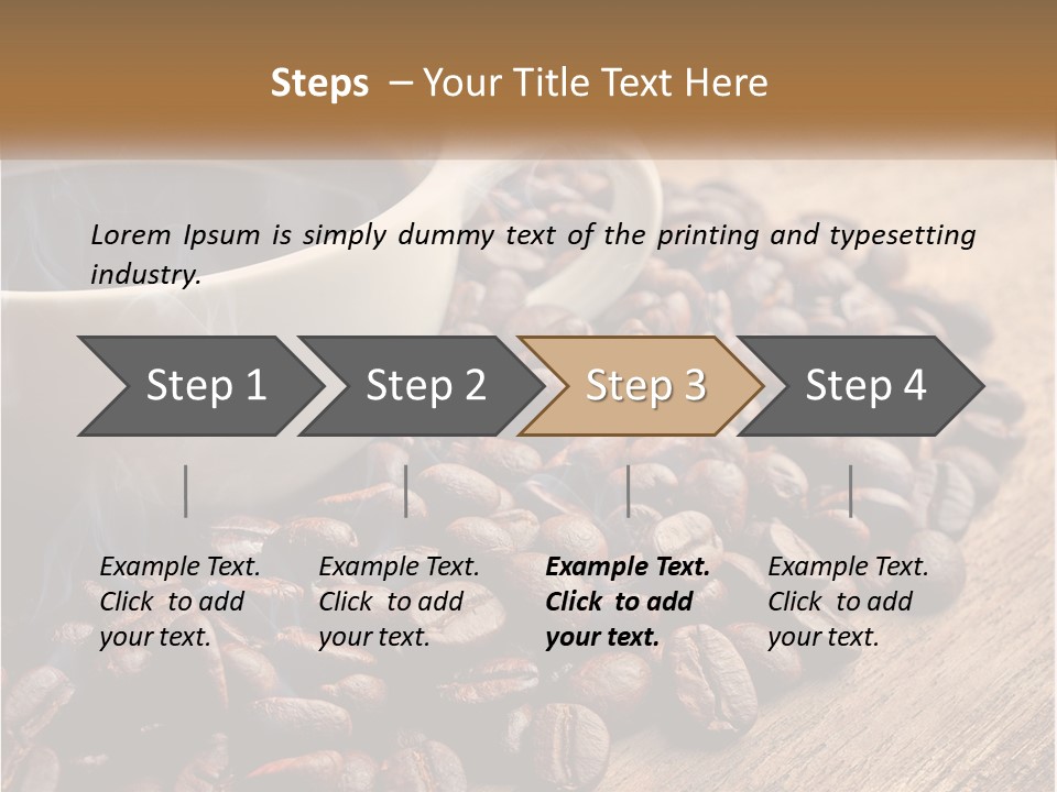 A Cup Of Coffee Sitting On Top Of A Pile Of Coffee Beans PowerPoint Template