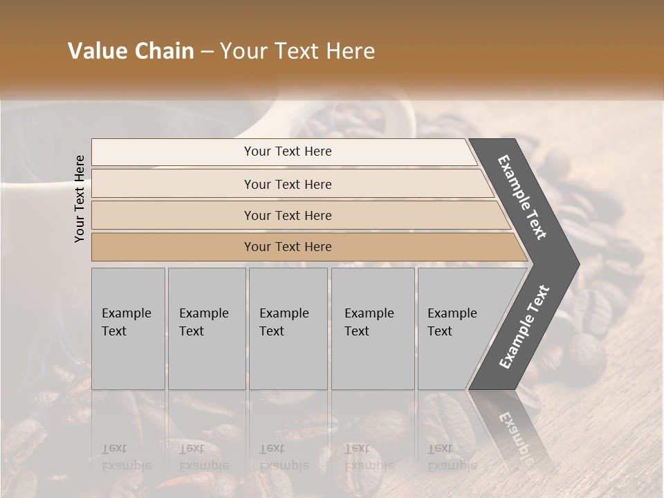 A Cup Of Coffee Sitting On Top Of A Pile Of Coffee Beans PowerPoint Template