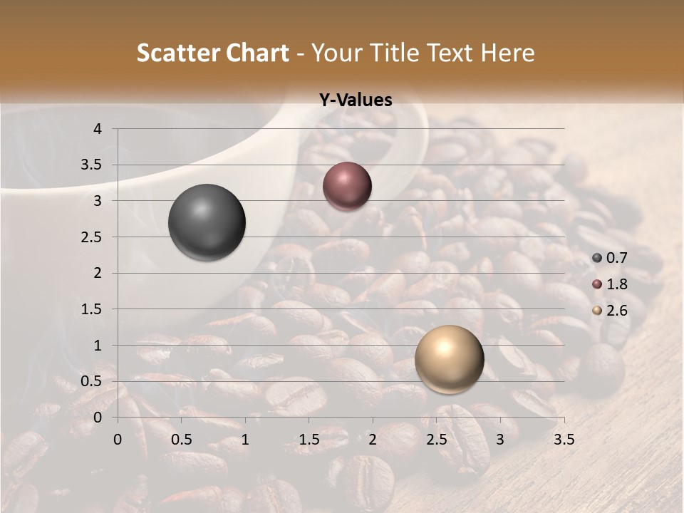 A Cup Of Coffee Sitting On Top Of A Pile Of Coffee Beans PowerPoint Template