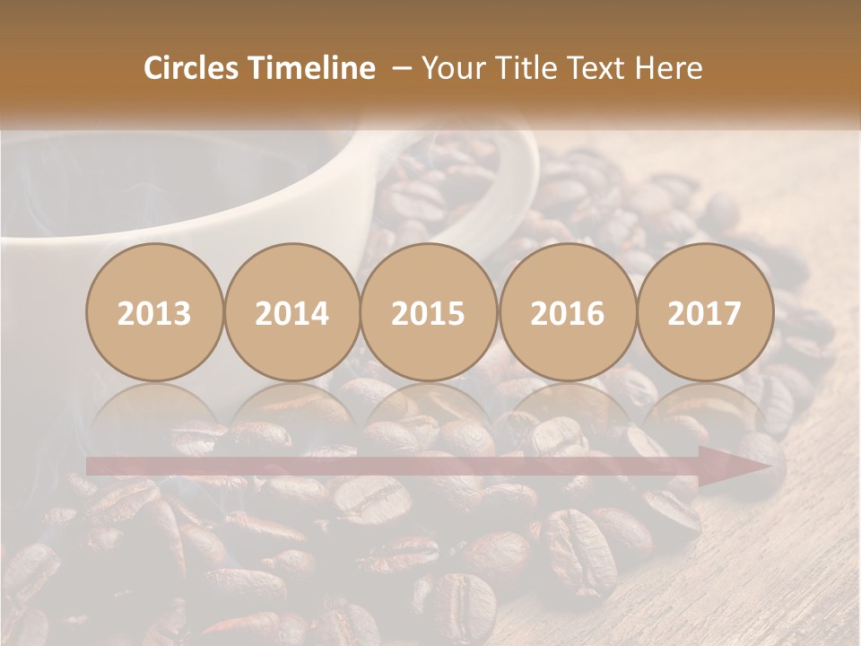 A Cup Of Coffee Sitting On Top Of A Pile Of Coffee Beans PowerPoint Template