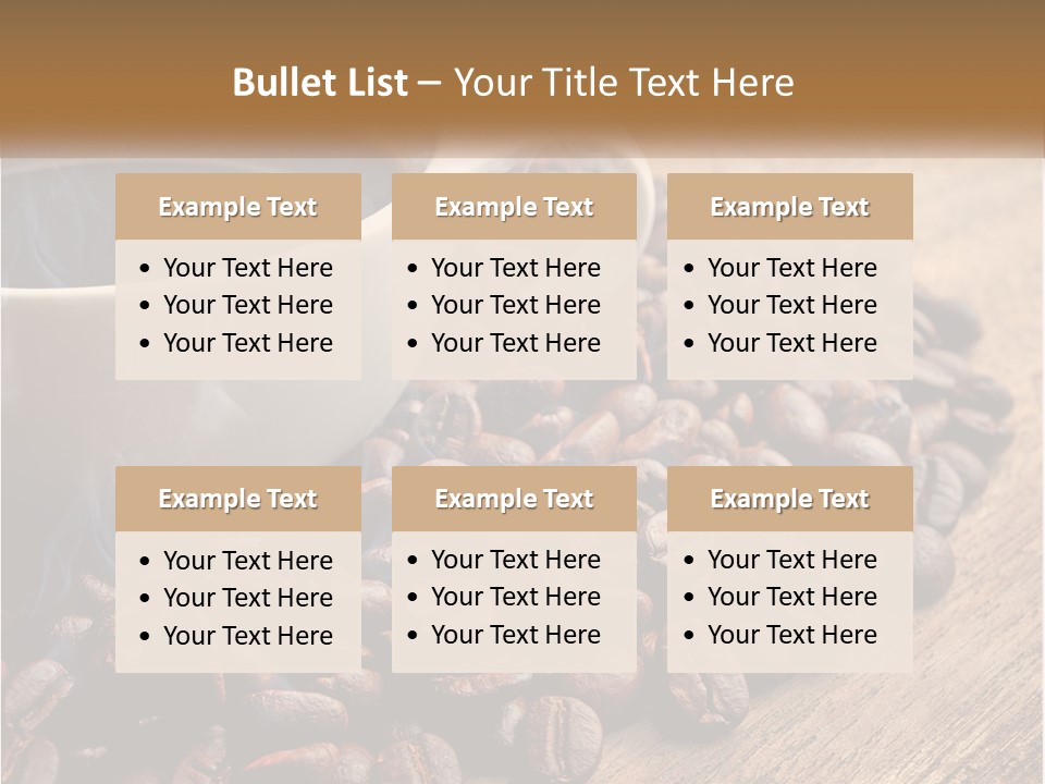 A Cup Of Coffee Sitting On Top Of A Pile Of Coffee Beans PowerPoint Template