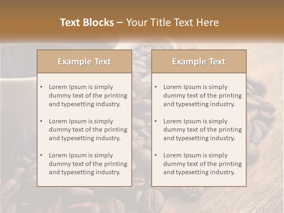 A Cup Of Coffee Sitting On Top Of A Pile Of Coffee Beans PowerPoint Template