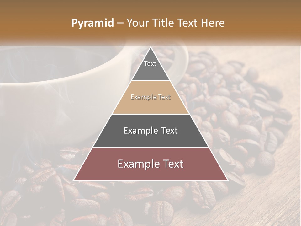 A Cup Of Coffee Sitting On Top Of A Pile Of Coffee Beans PowerPoint Template