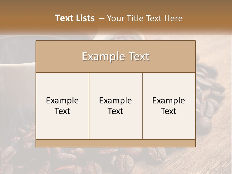 A Cup Of Coffee Sitting On Top Of A Pile Of Coffee Beans PowerPoint Template