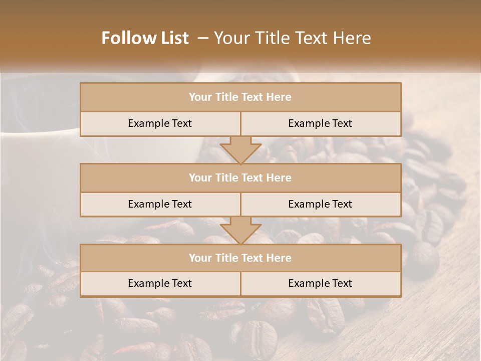 A Cup Of Coffee Sitting On Top Of A Pile Of Coffee Beans PowerPoint Template
