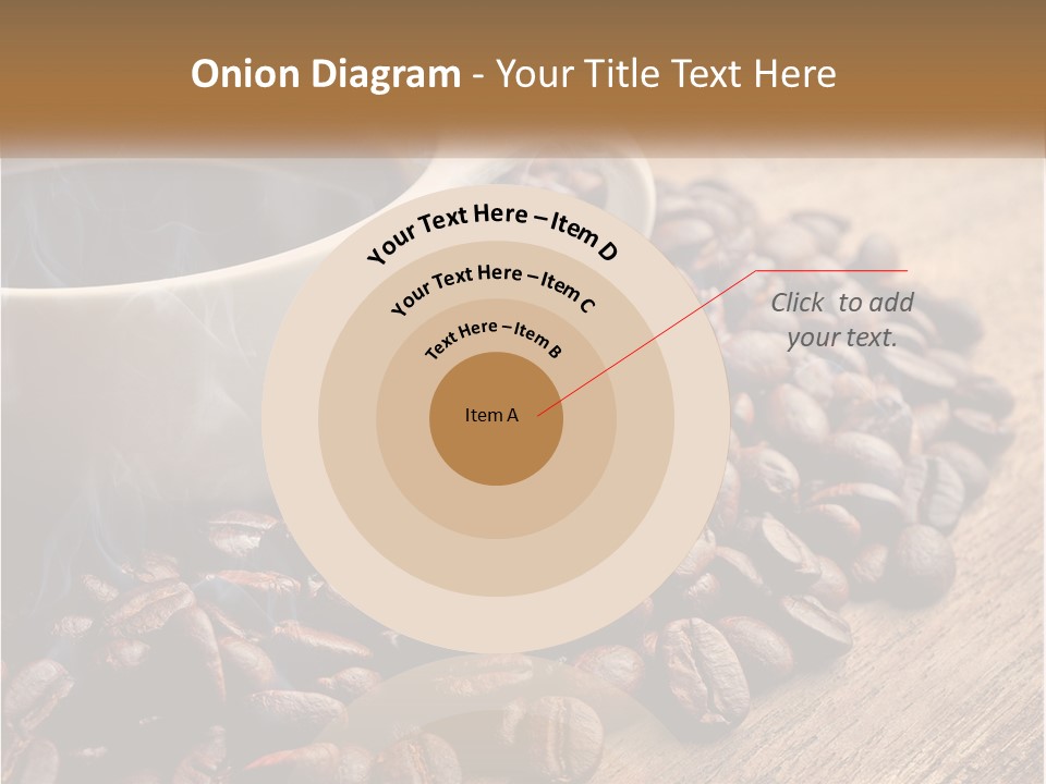 A Cup Of Coffee Sitting On Top Of A Pile Of Coffee Beans PowerPoint Template