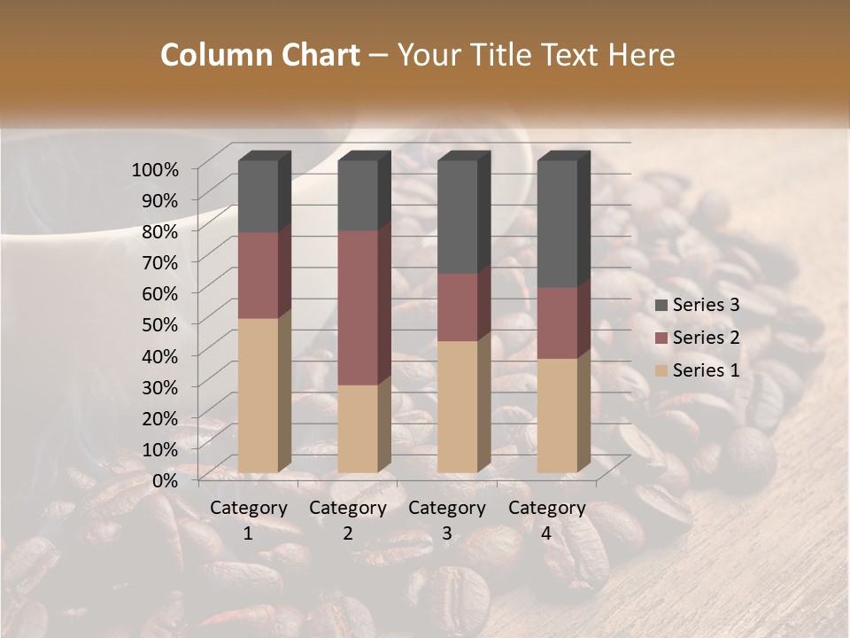 A Cup Of Coffee Sitting On Top Of A Pile Of Coffee Beans PowerPoint Template