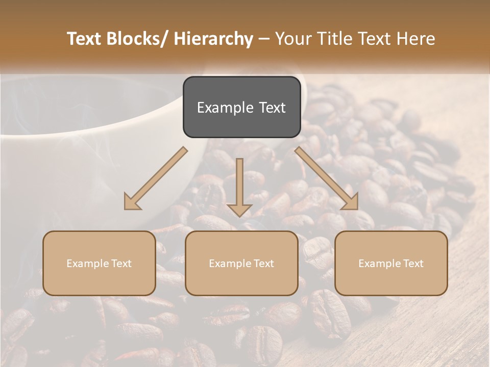 A Cup Of Coffee Sitting On Top Of A Pile Of Coffee Beans PowerPoint Template
