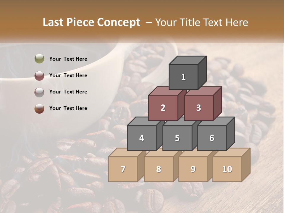 A Cup Of Coffee Sitting On Top Of A Pile Of Coffee Beans PowerPoint Template