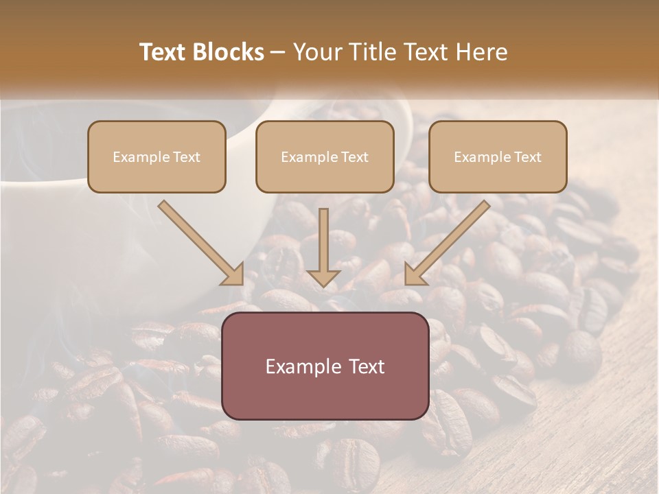 A Cup Of Coffee Sitting On Top Of A Pile Of Coffee Beans PowerPoint Template