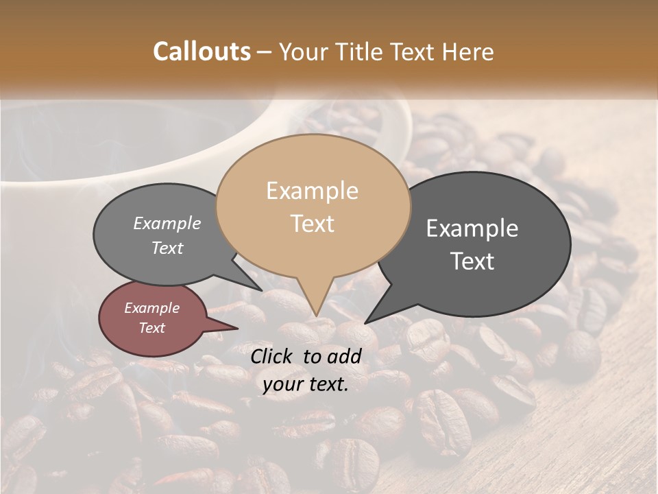 A Cup Of Coffee Sitting On Top Of A Pile Of Coffee Beans PowerPoint Template
