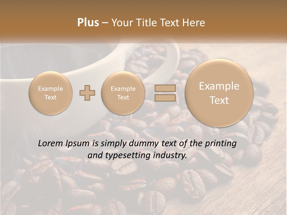 A Cup Of Coffee Sitting On Top Of A Pile Of Coffee Beans PowerPoint Template