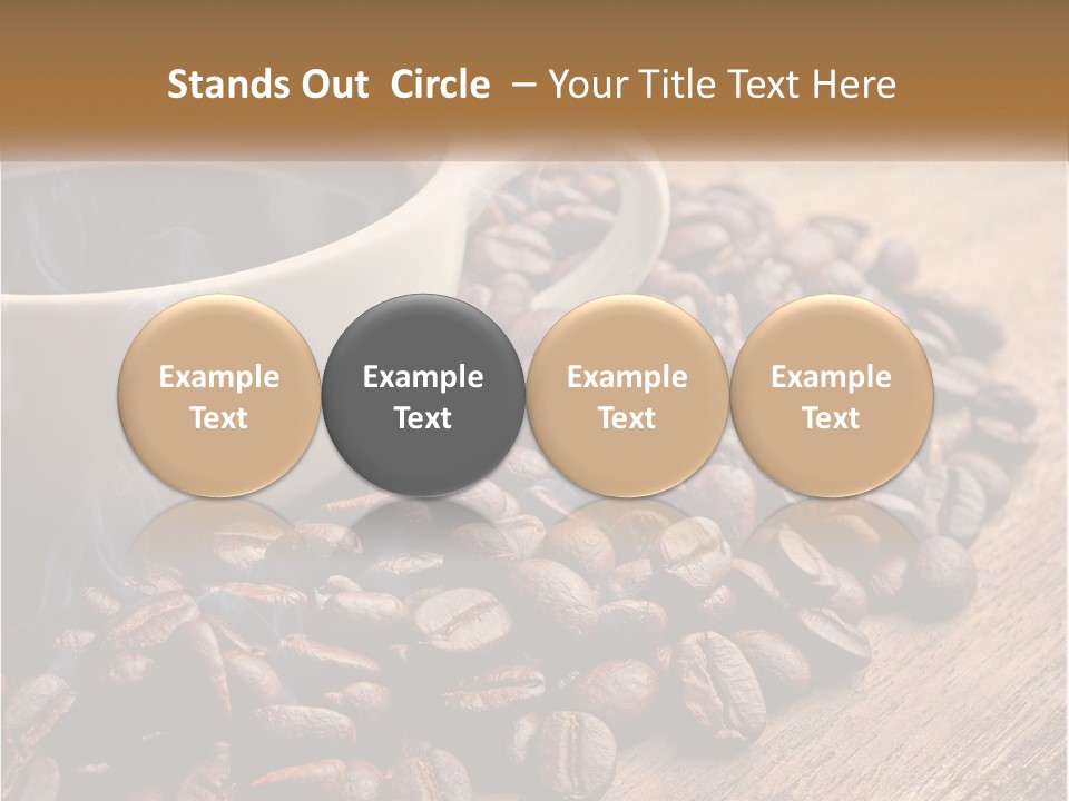 A Cup Of Coffee Sitting On Top Of A Pile Of Coffee Beans PowerPoint Template
