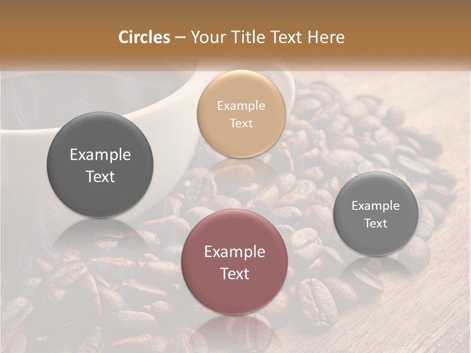 A Cup Of Coffee Sitting On Top Of A Pile Of Coffee Beans PowerPoint Template