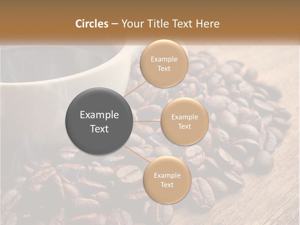 A Cup Of Coffee Sitting On Top Of A Pile Of Coffee Beans PowerPoint Template