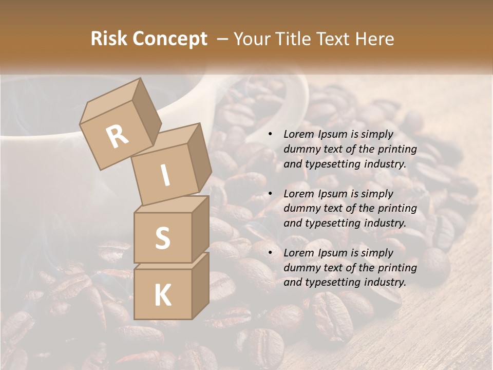 A Cup Of Coffee Sitting On Top Of A Pile Of Coffee Beans PowerPoint Template