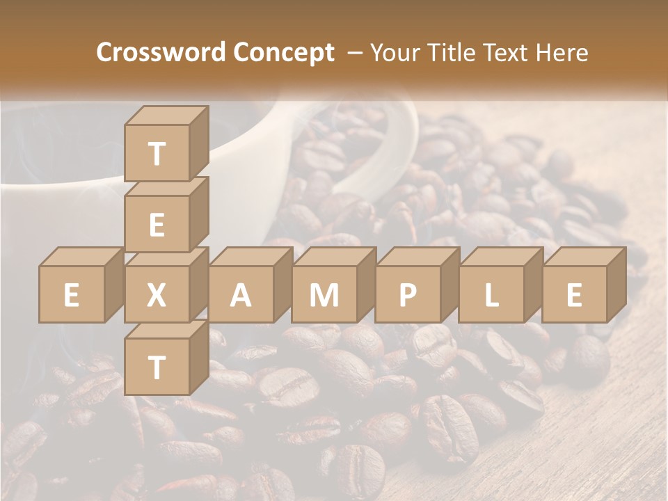 A Cup Of Coffee Sitting On Top Of A Pile Of Coffee Beans PowerPoint Template