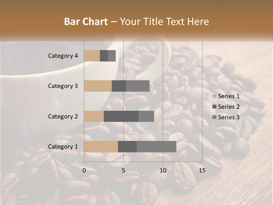A Cup Of Coffee Sitting On Top Of A Pile Of Coffee Beans PowerPoint Template