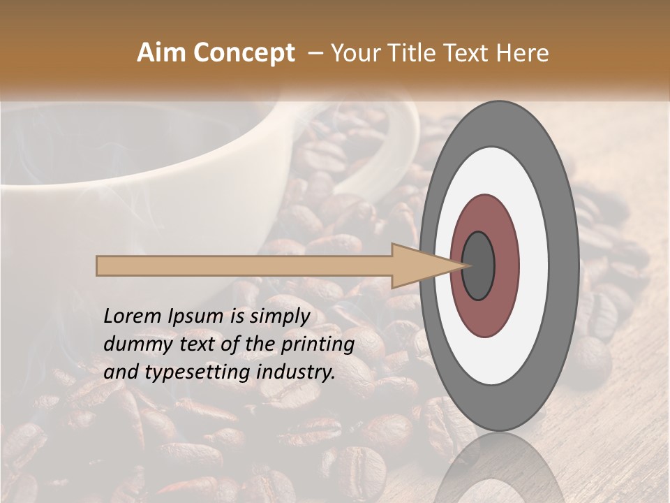 A Cup Of Coffee Sitting On Top Of A Pile Of Coffee Beans PowerPoint Template