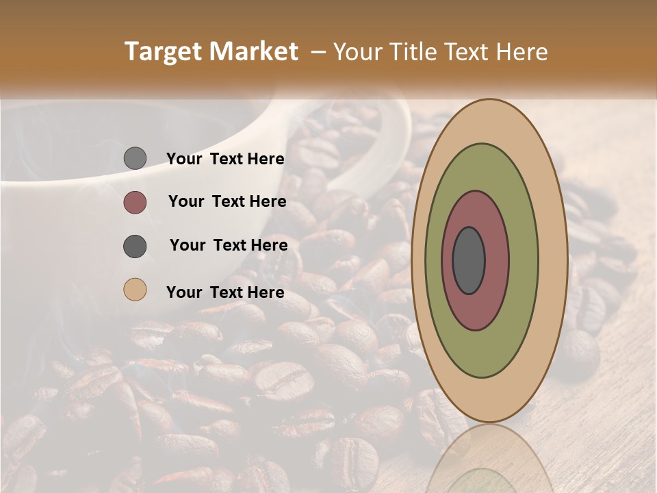 A Cup Of Coffee Sitting On Top Of A Pile Of Coffee Beans PowerPoint Template