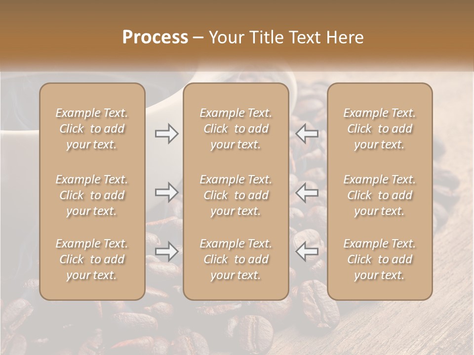 A Cup Of Coffee Sitting On Top Of A Pile Of Coffee Beans PowerPoint Template
