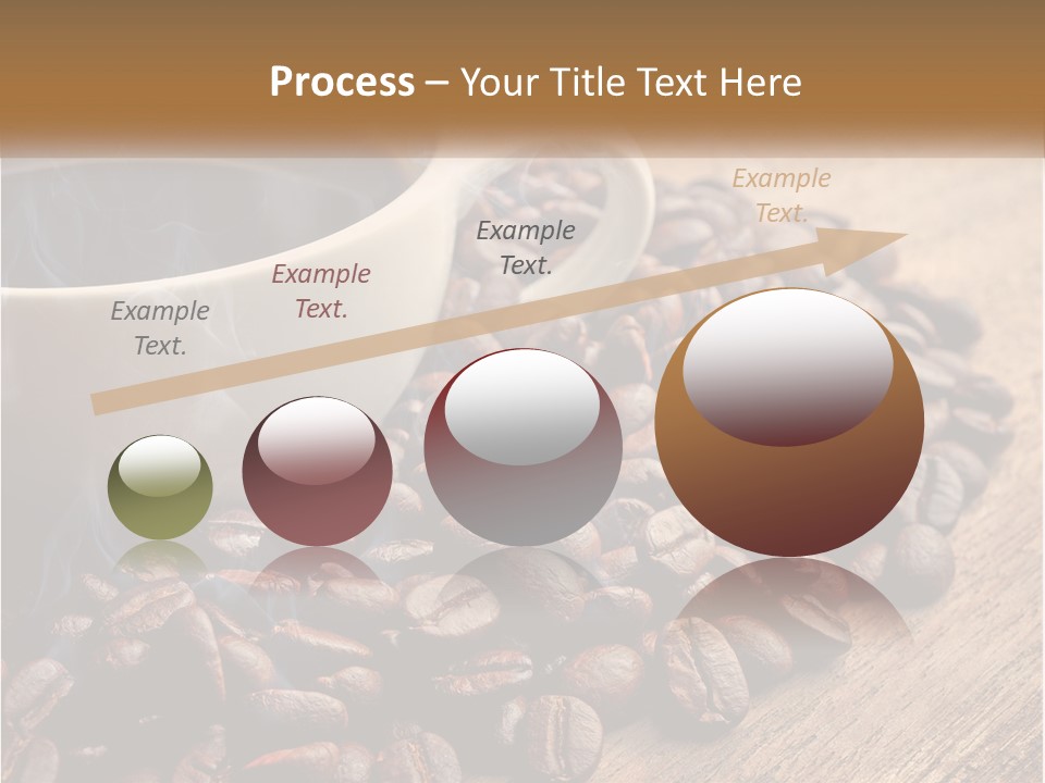 A Cup Of Coffee Sitting On Top Of A Pile Of Coffee Beans PowerPoint Template