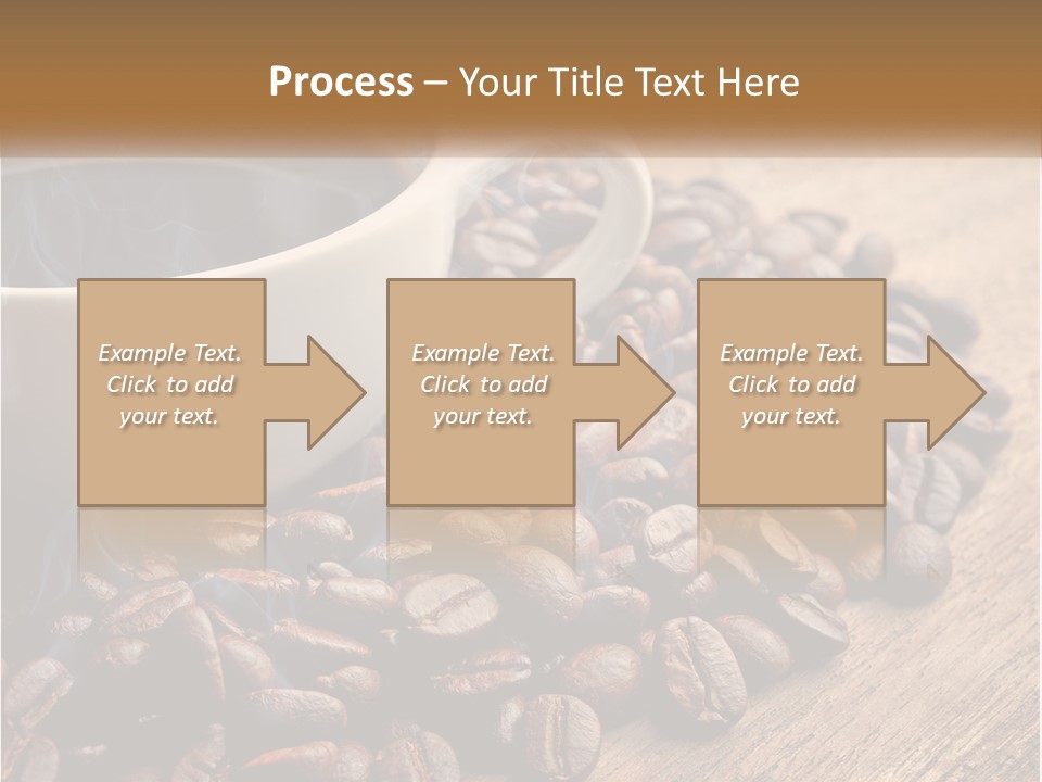A Cup Of Coffee Sitting On Top Of A Pile Of Coffee Beans PowerPoint Template