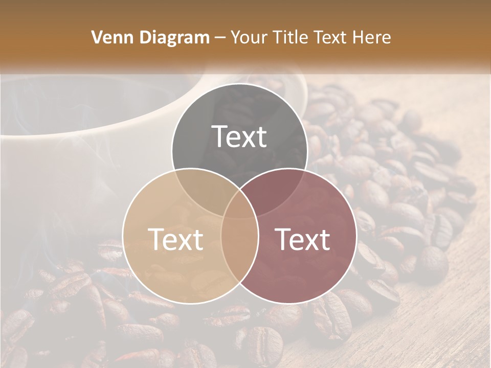 A Cup Of Coffee Sitting On Top Of A Pile Of Coffee Beans PowerPoint Template