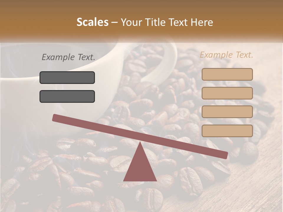 A Cup Of Coffee Sitting On Top Of A Pile Of Coffee Beans PowerPoint Template
