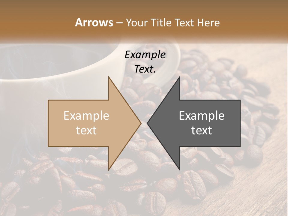 A Cup Of Coffee Sitting On Top Of A Pile Of Coffee Beans PowerPoint Template