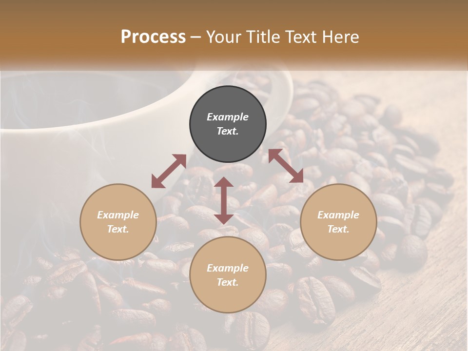 A Cup Of Coffee Sitting On Top Of A Pile Of Coffee Beans PowerPoint Template