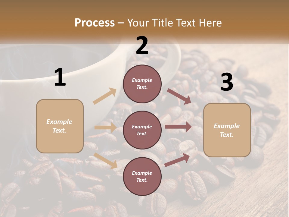 A Cup Of Coffee Sitting On Top Of A Pile Of Coffee Beans PowerPoint Template