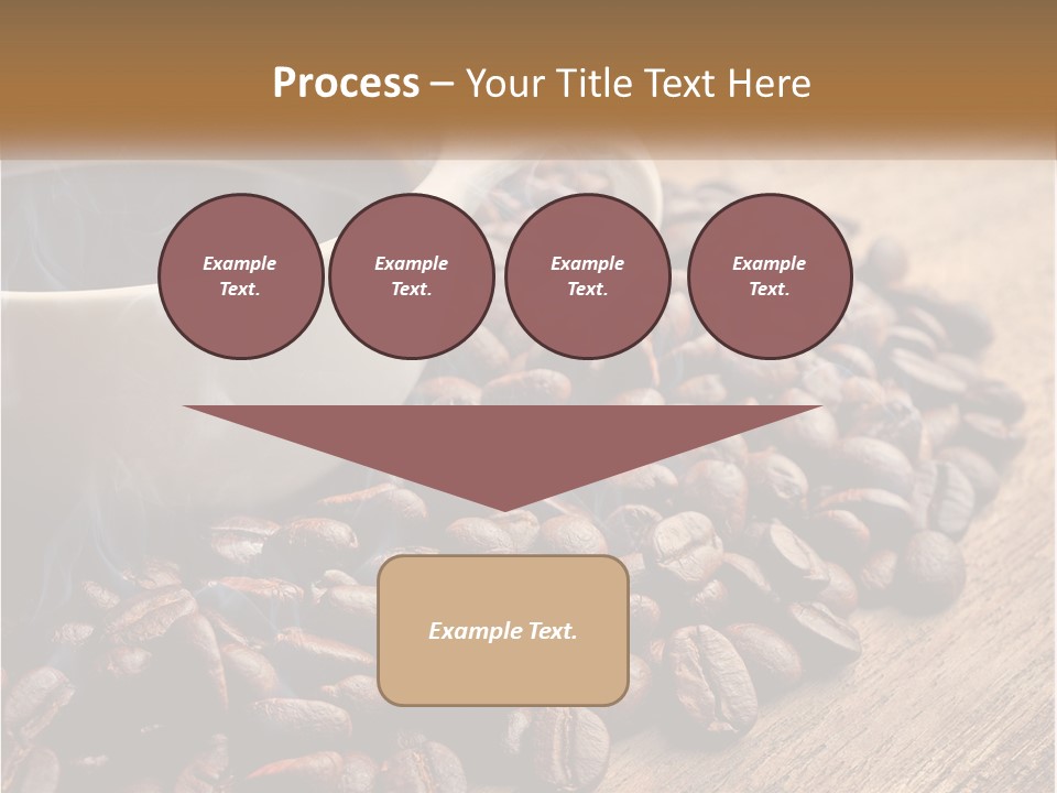 A Cup Of Coffee Sitting On Top Of A Pile Of Coffee Beans PowerPoint Template