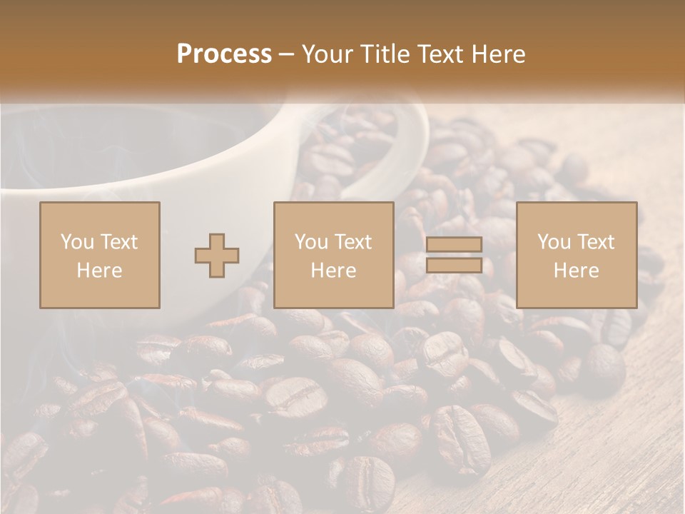 A Cup Of Coffee Sitting On Top Of A Pile Of Coffee Beans PowerPoint Template