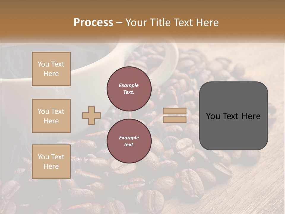 A Cup Of Coffee Sitting On Top Of A Pile Of Coffee Beans PowerPoint Template