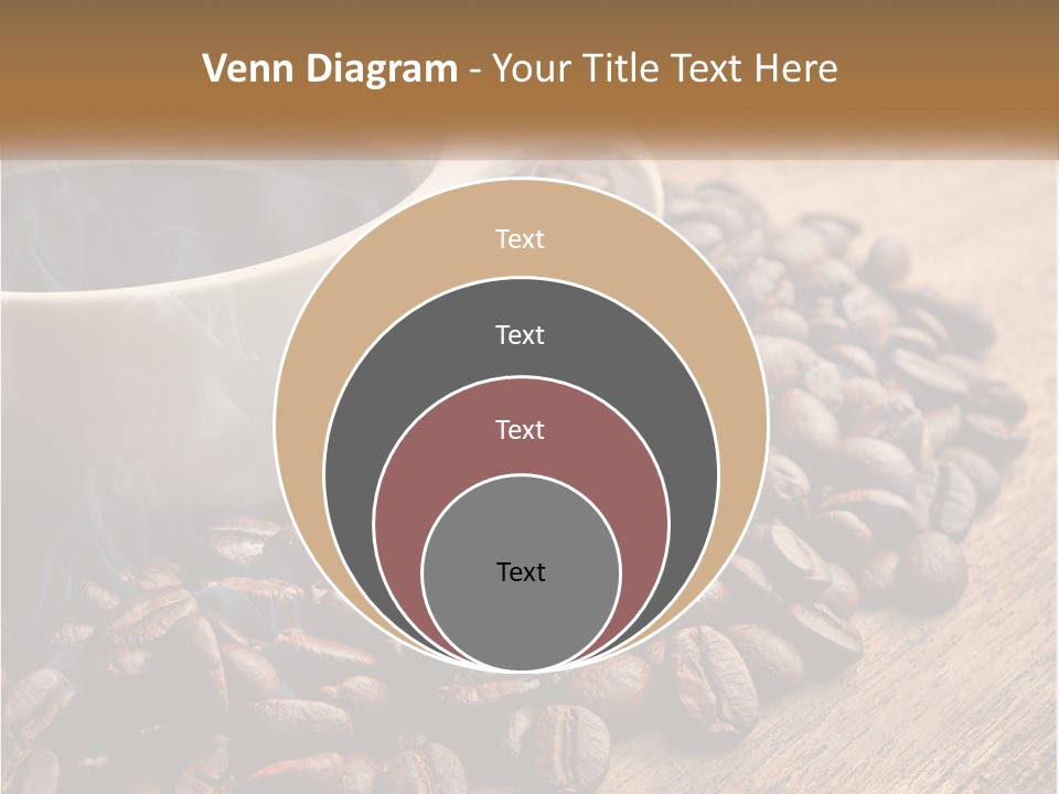 A Cup Of Coffee Sitting On Top Of A Pile Of Coffee Beans PowerPoint Template
