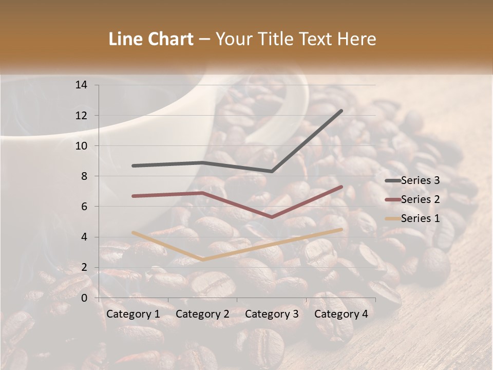 A Cup Of Coffee Sitting On Top Of A Pile Of Coffee Beans PowerPoint Template