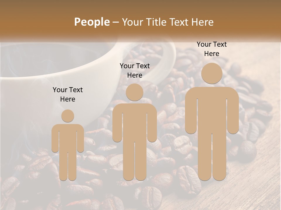 A Cup Of Coffee Sitting On Top Of A Pile Of Coffee Beans PowerPoint Template