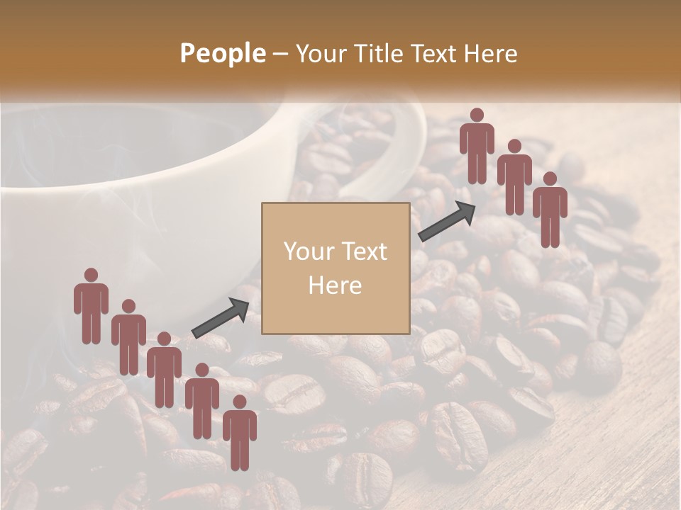 A Cup Of Coffee Sitting On Top Of A Pile Of Coffee Beans PowerPoint Template
