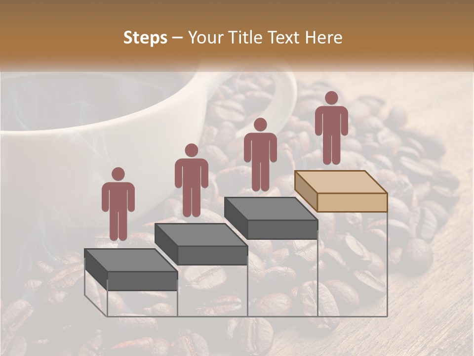 A Cup Of Coffee Sitting On Top Of A Pile Of Coffee Beans PowerPoint Template